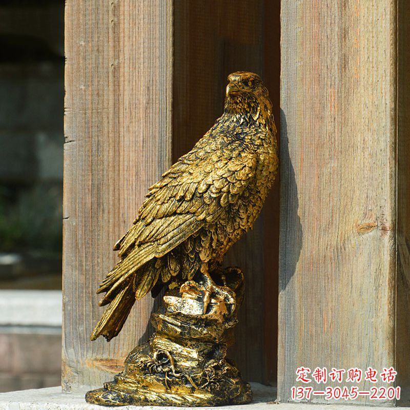 温州玻璃钢仿铜老鹰雕塑