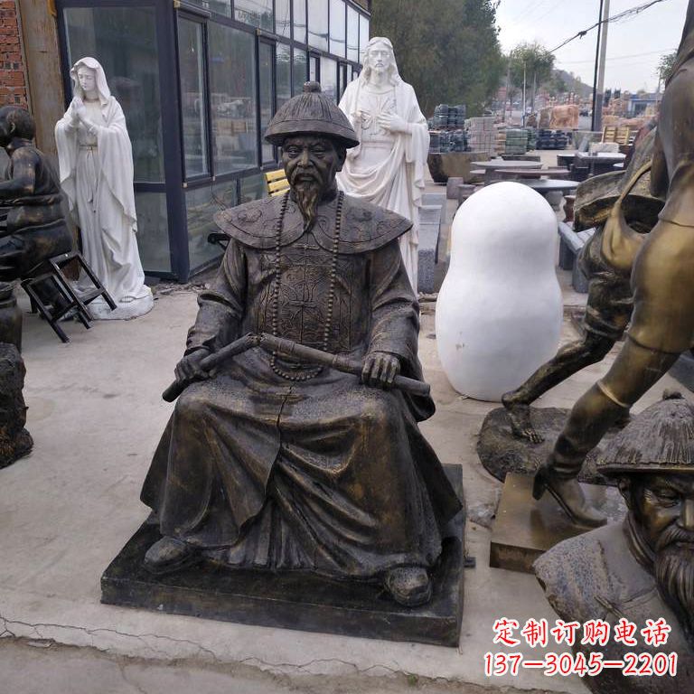 温州玻璃钢仿铜林则徐坐姿像