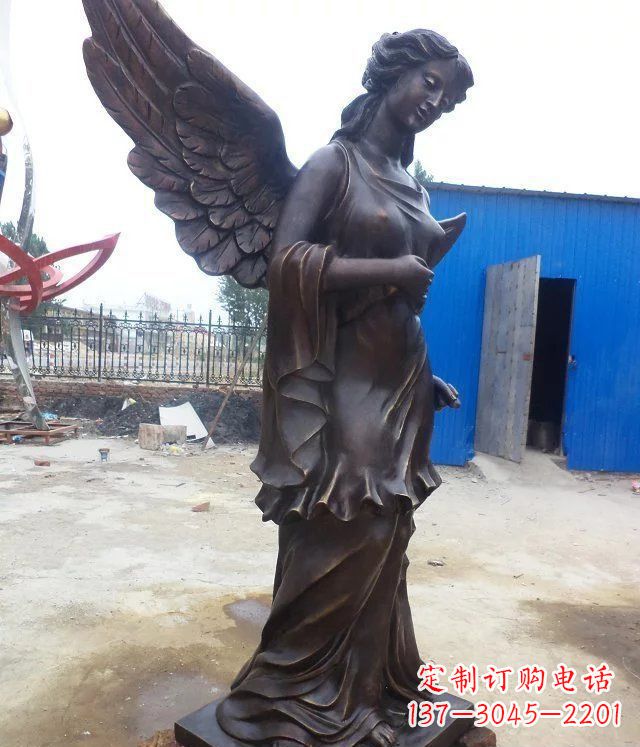 温州玻璃钢仿铜欧式女人人物雕塑
