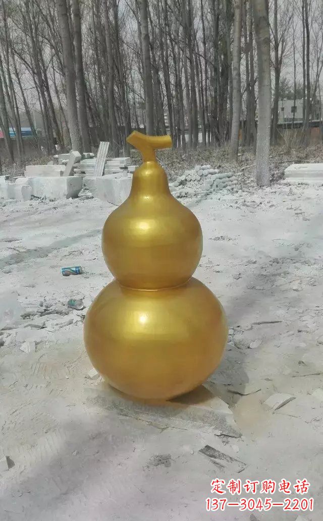 温州玻璃钢仿铜喷漆葫芦雕塑