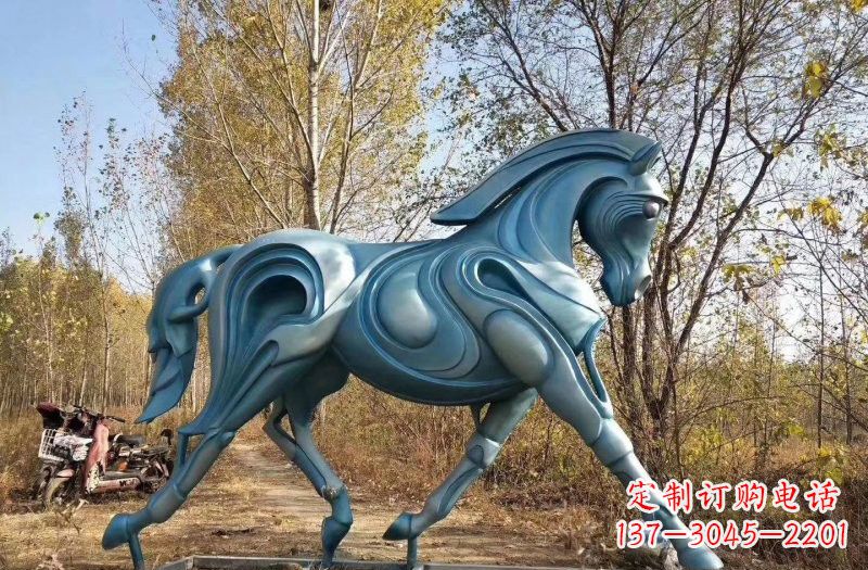 温州玻璃钢仿铜青铜抽象奔马