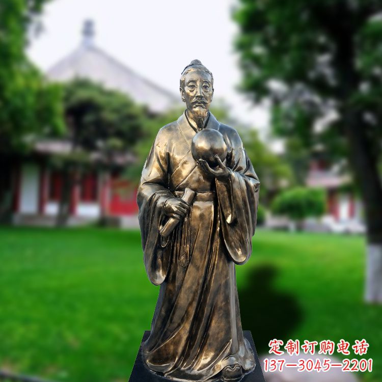 温州玻璃钢仿铜张衡塑像-中国东汉时期著名天文学家