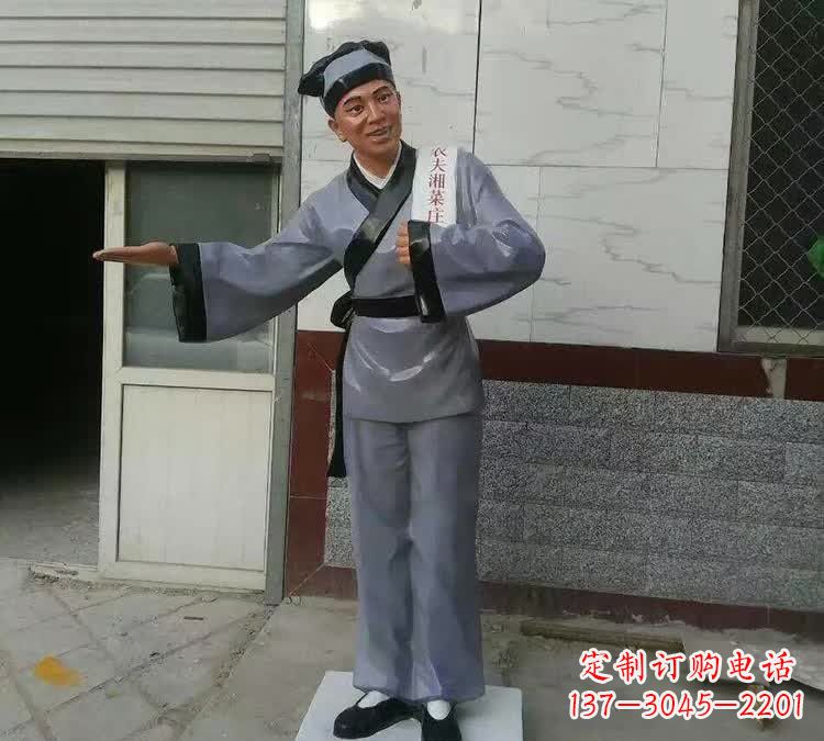 温州玻璃钢仿真店小二雕塑