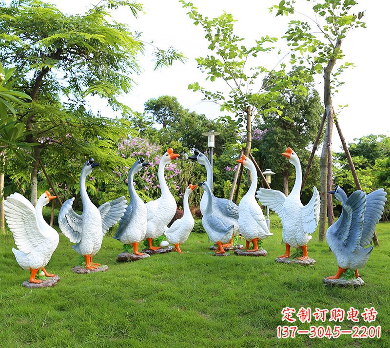 温州玻璃钢仿真动物鹅