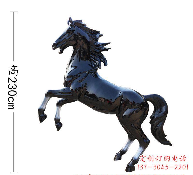 温州玻璃钢仿真黑马雕塑