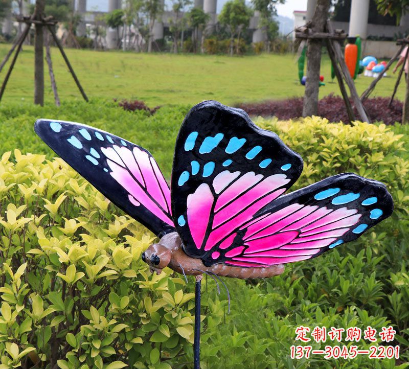 温州玻璃钢仿真蝴蝶动物雕塑