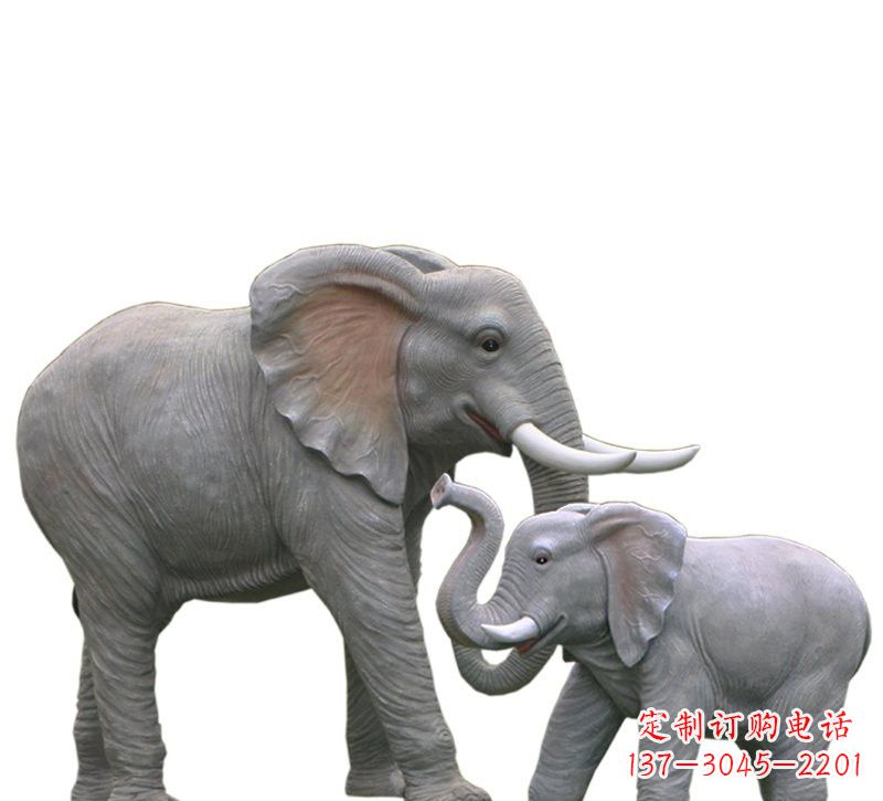 温州玻璃钢仿真母子大象