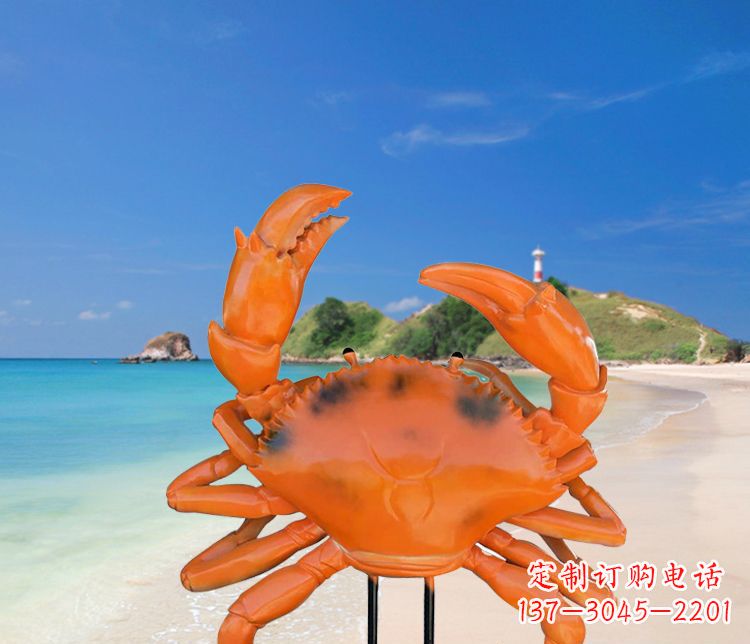 温州玻璃钢仿真螃蟹雕塑