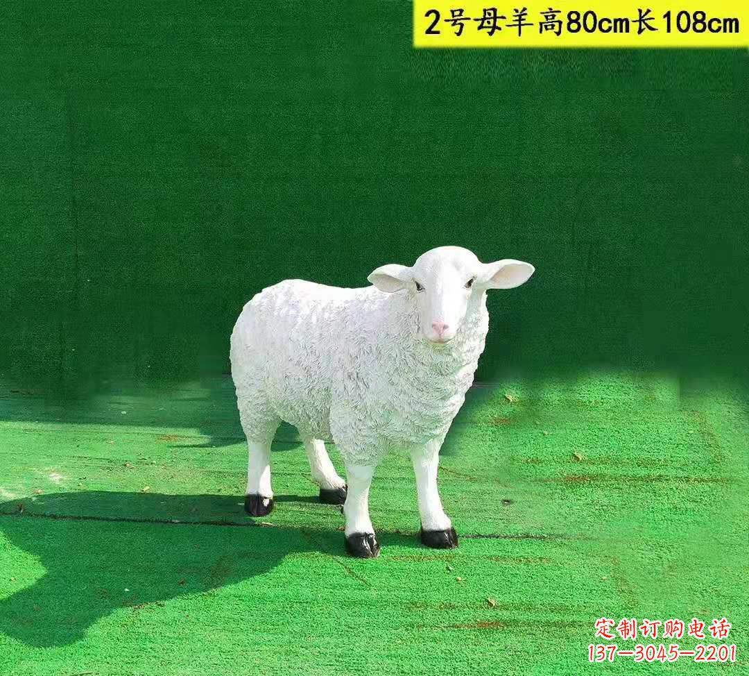 温州玻璃钢仿真山羊一家雕塑公园园林景观摆件