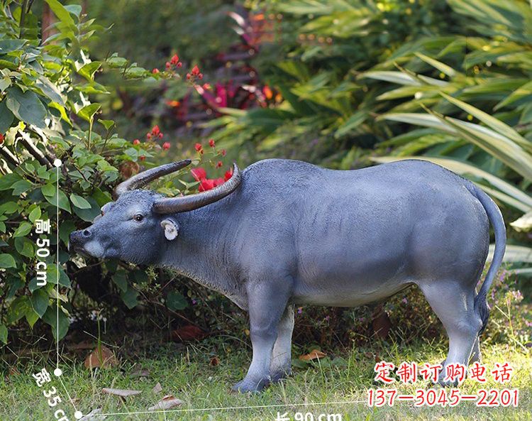 温州玻璃钢仿真水牛雕塑