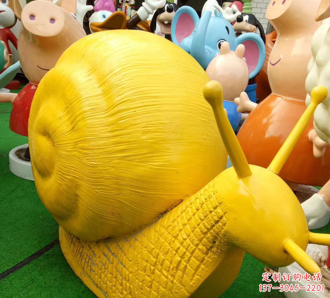 温州玻璃钢仿真蜗牛 公园动物雕塑