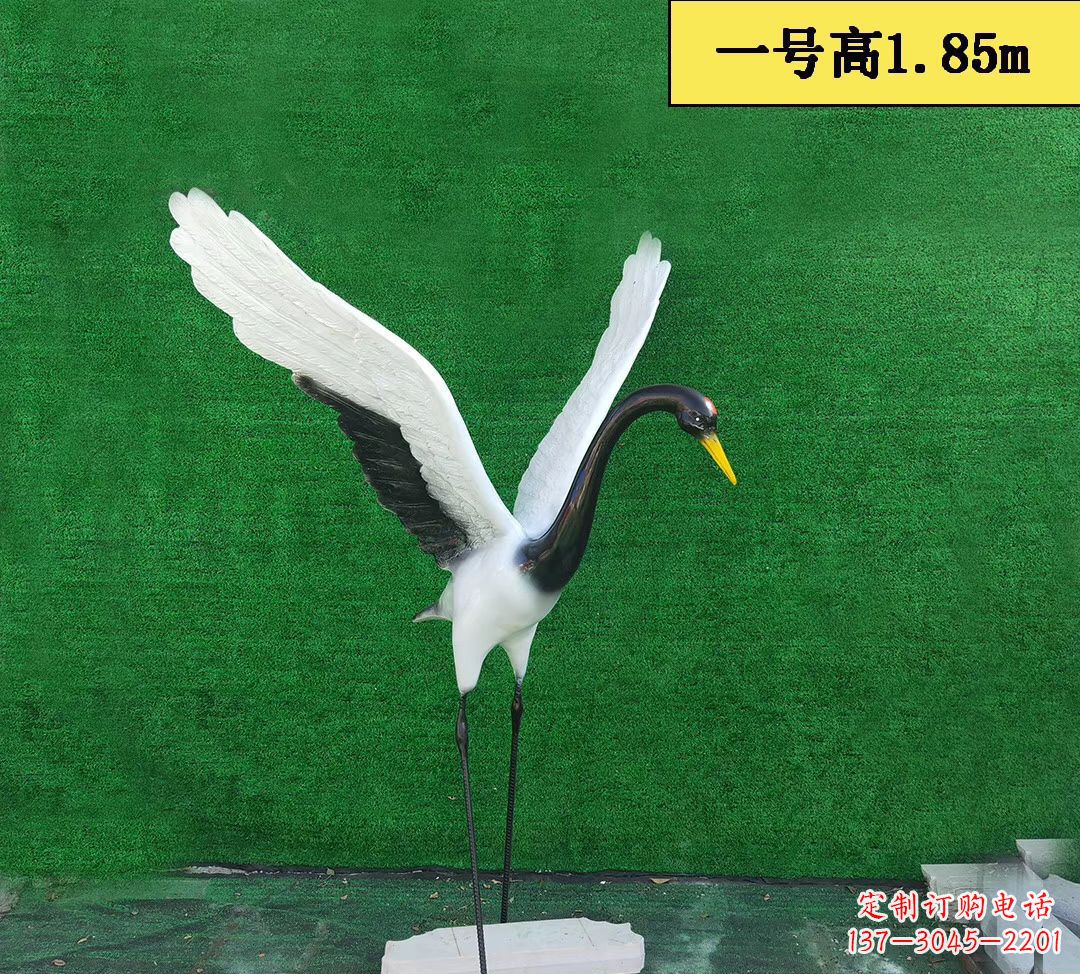 温州玻璃钢仿真仙鹤 公园景观动物雕塑