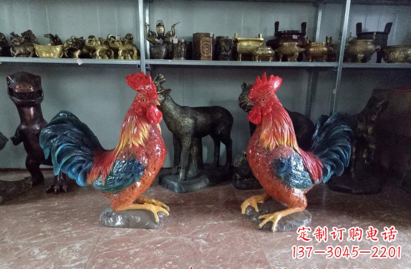 温州玻璃钢公鸡雕塑