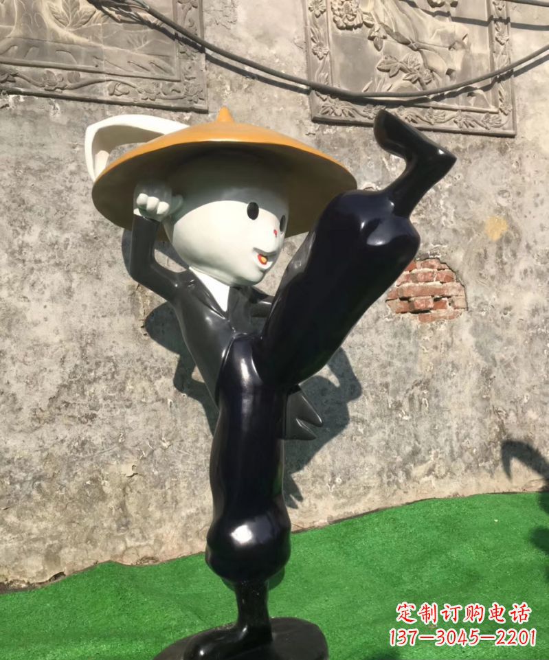 温州玻璃钢公园仿真兔子雕塑