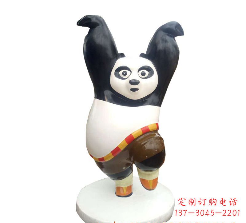 温州玻璃钢功夫熊猫雕塑