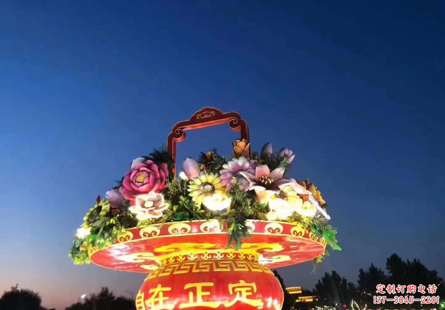 温州玻璃钢花篮景观雕塑