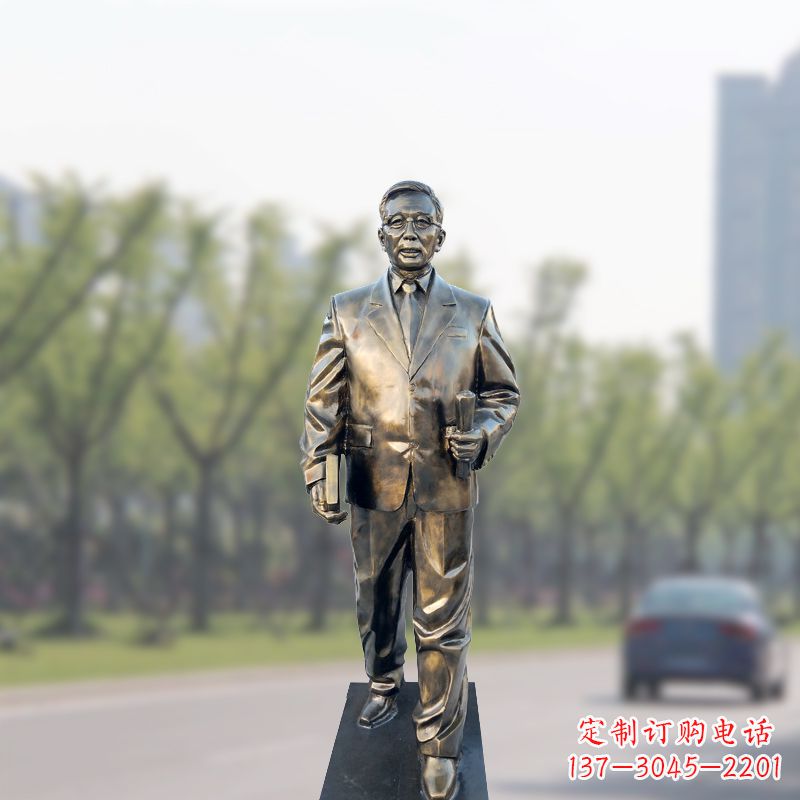 温州玻璃钢华罗庚仿铜雕像