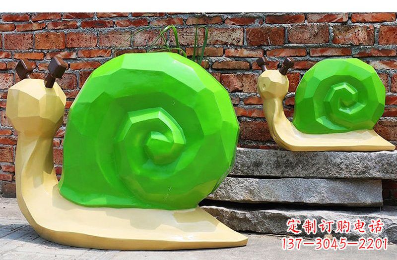 温州玻璃钢几何蜗牛雕塑