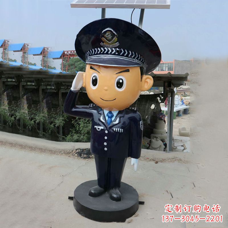 温州玻璃钢警察雕塑