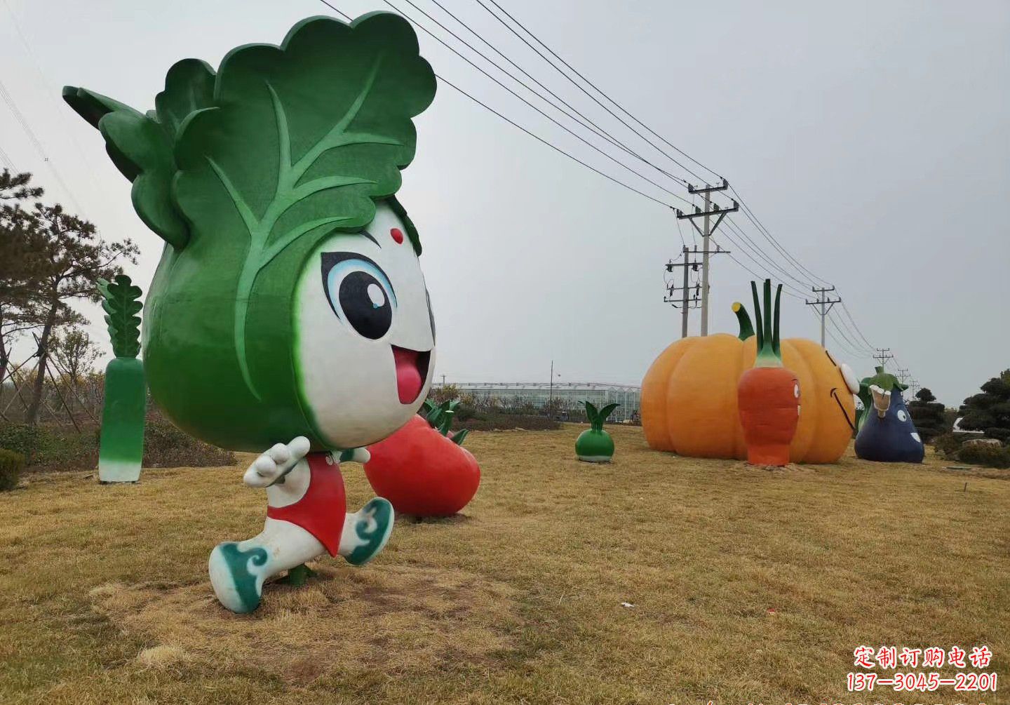 温州玻璃钢卡通白菜景观雕塑