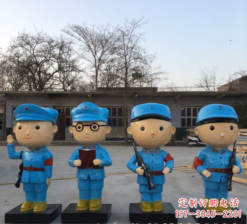 温州玻璃钢卡通红军雕塑