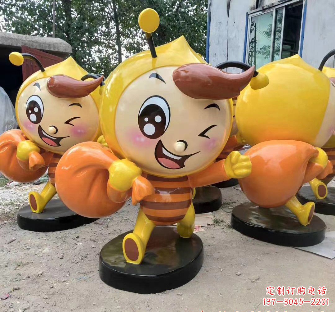 温州玻璃钢卡通蜜蜂雕塑 (2)