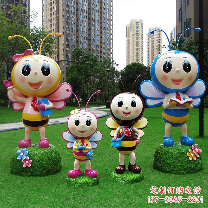 温州玻璃钢卡通蜜蜂雕塑摆件
