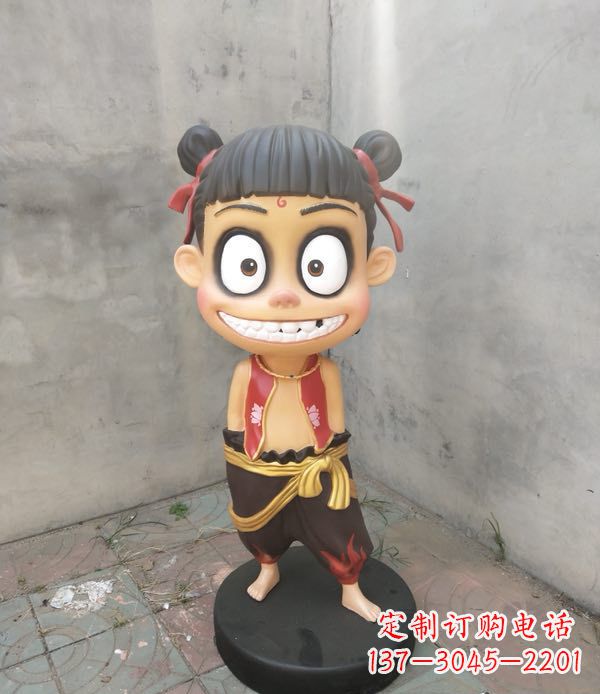 温州玻璃钢卡通魔童哪吒