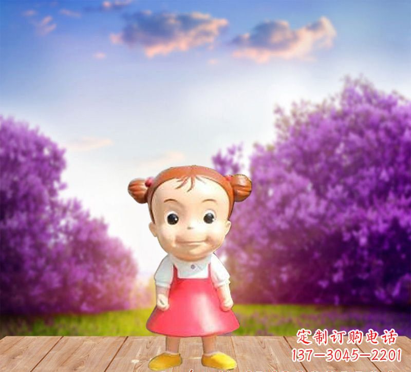 温州玻璃钢卡通小女孩雕塑