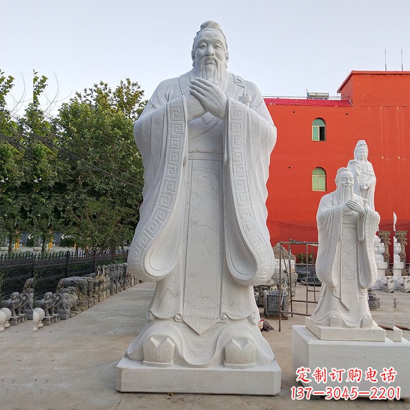 温州玻璃钢孔子仿铜雕塑树脂