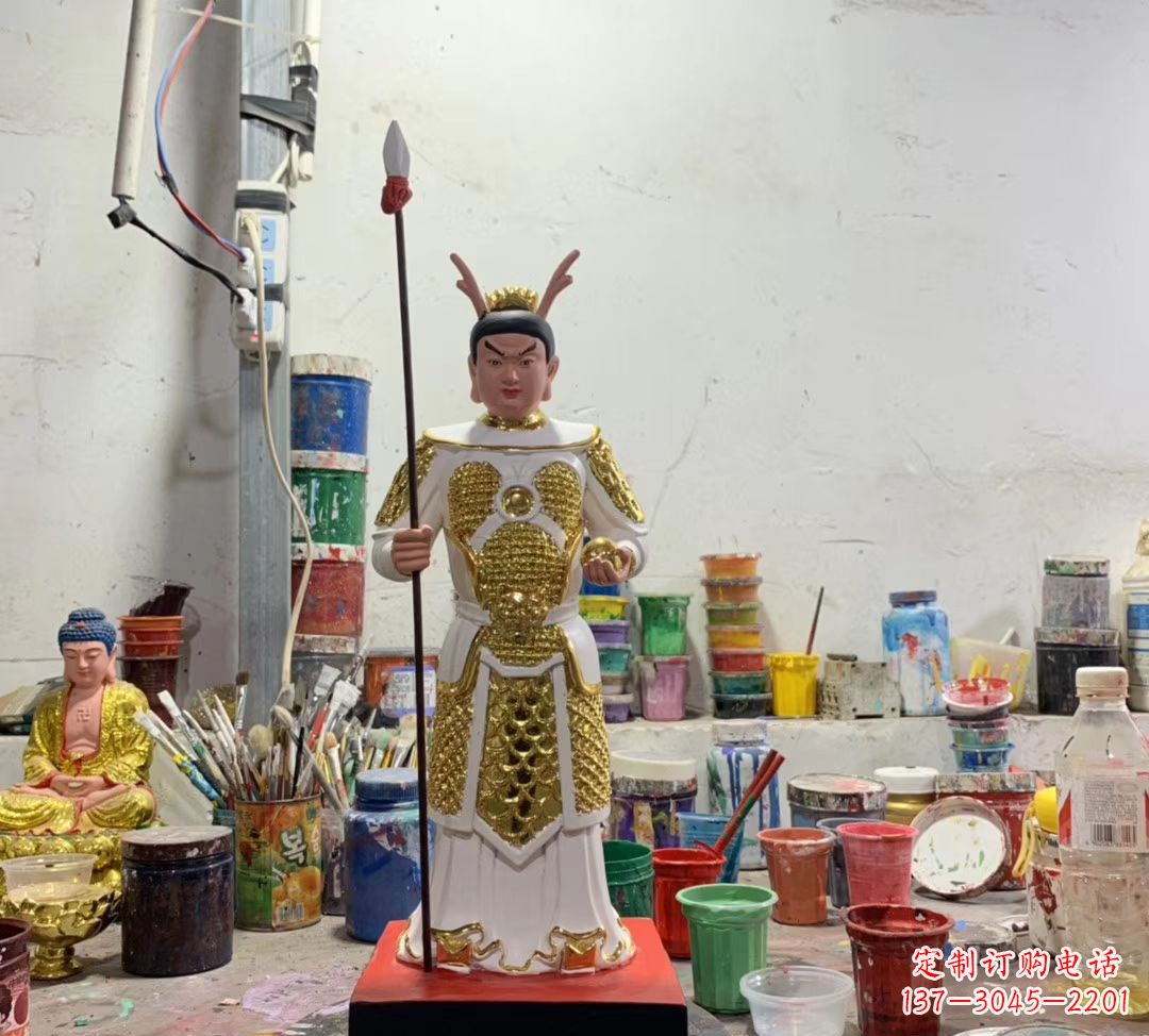 温州玻璃钢龙王三太子雕塑户外摆件