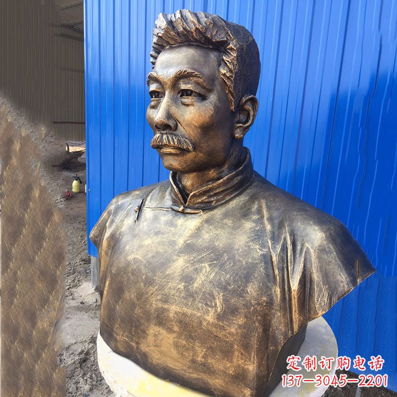 温州玻璃钢名人头像鲁迅先生