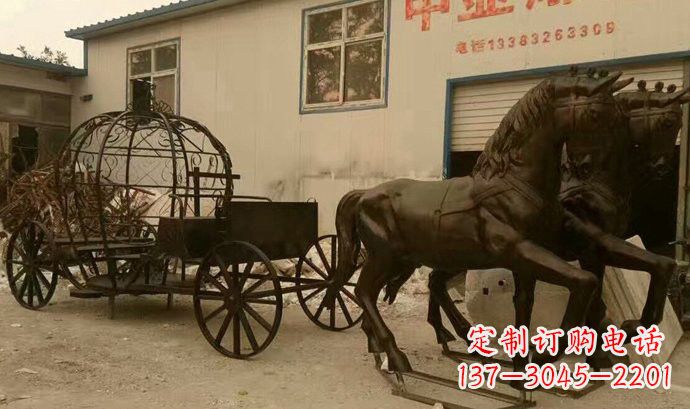 温州玻璃钢欧式马车雕塑