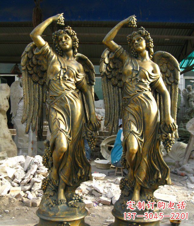 温州玻璃钢四季女神仿铜人物雕塑