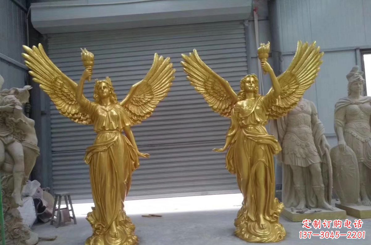温州玻璃钢西方天使 广场西方人物雕塑