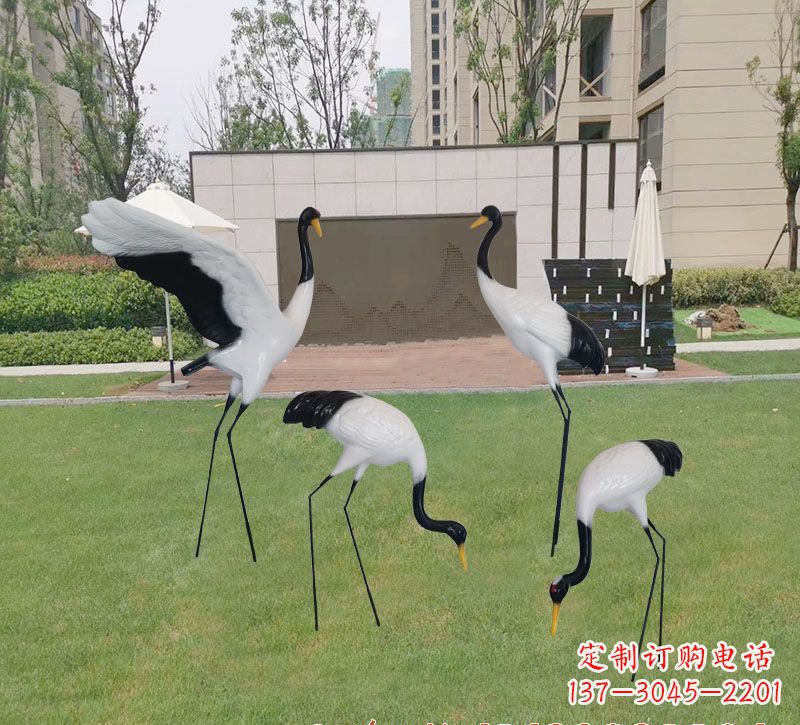 温州玻璃钢仙鹤雕塑 (2)
