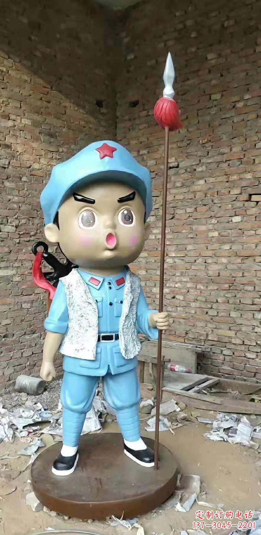 温州玻璃钢小红军雕塑广场人物雕塑户外摆件
