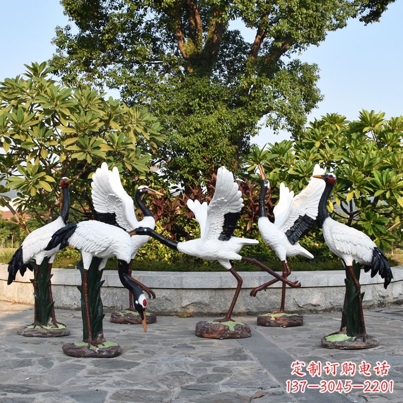 温州玻璃钢写实仙鹤雕塑