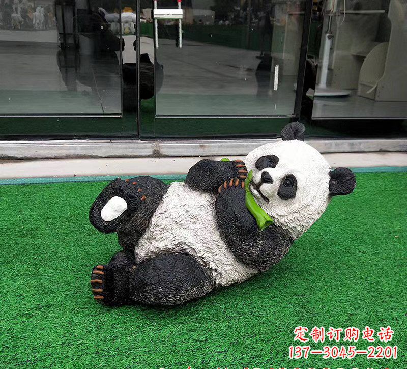 温州玻璃钢熊猫动物雕塑222
