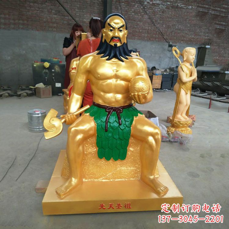温州玻璃钢炎帝神农氏彩绘神像