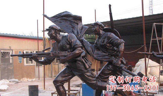 温州玻璃钢战士仿铜人物雕塑
