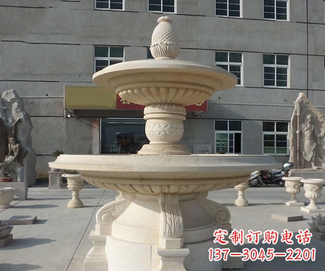 温州菠萝式喷泉小区景观石雕