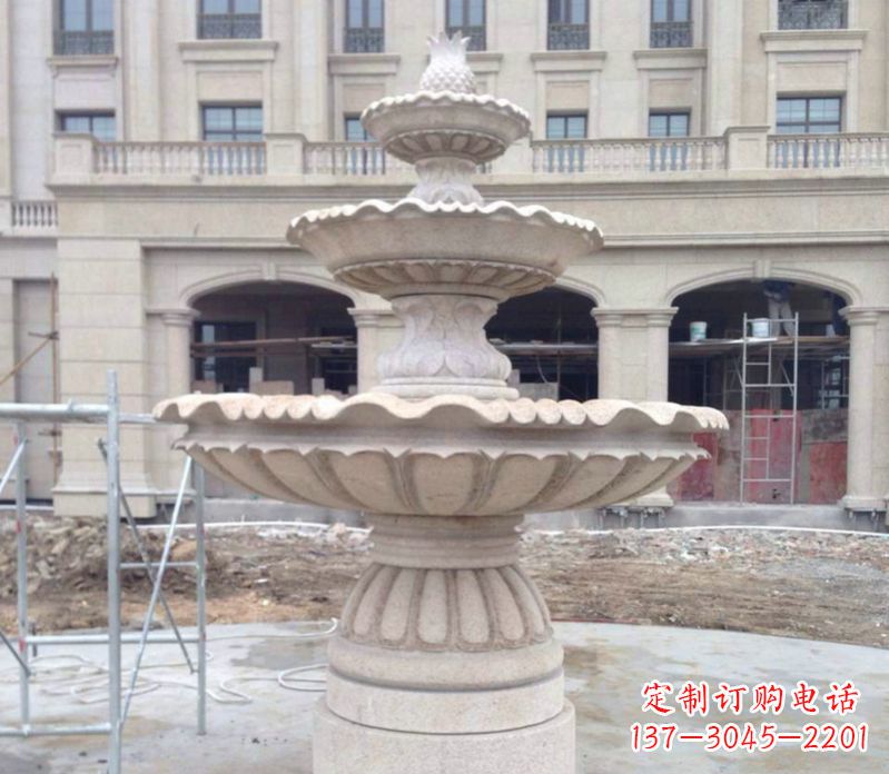 温州菠萝多层喷泉石雕