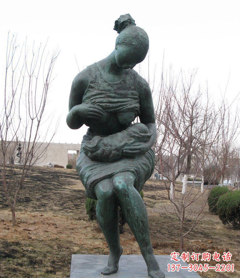 温州哺乳的女人公园人物铜雕