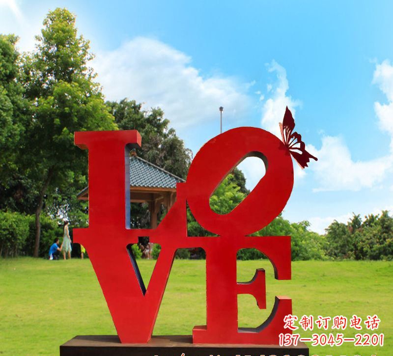 温州不锈钢love景观雕塑222