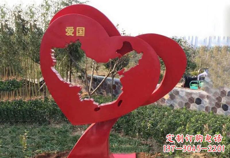 温州不锈钢爱国镂空中国地图雕塑