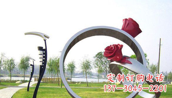温州不锈钢爱情戒指雕塑