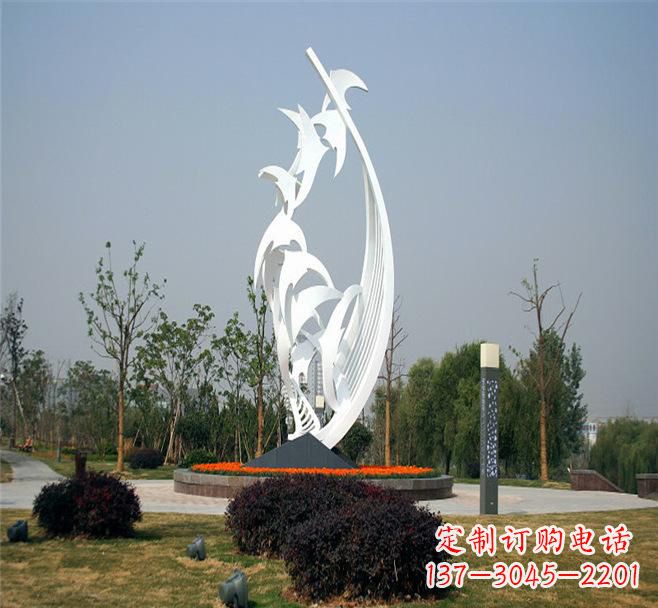 温州不锈钢爱心大雁雕塑