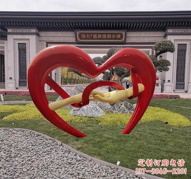 温州不锈钢爱心字母雕塑