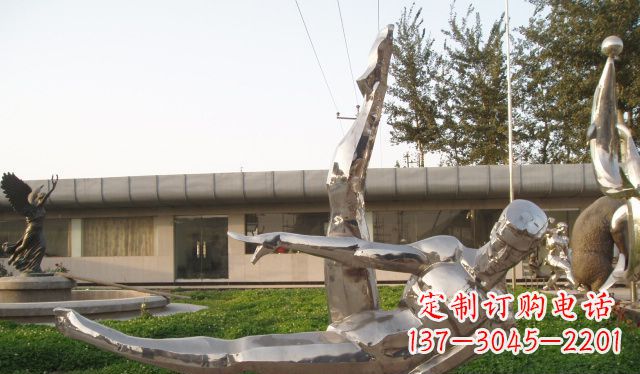 温州不锈钢鞍马运动人物雕塑